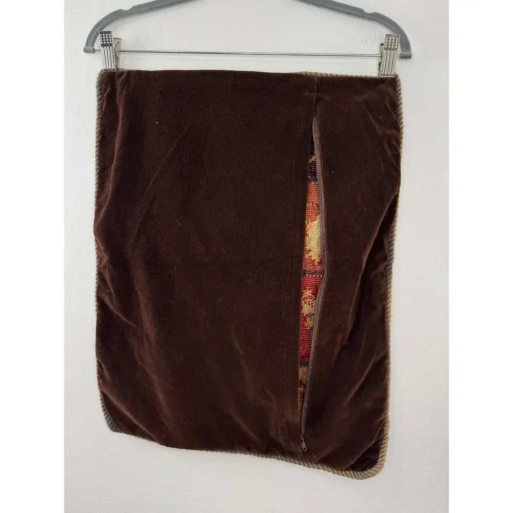 VINTAGE Multi Pillow Case Needle Stitch Leaf Fall Patchwork Seasonal Home Decor